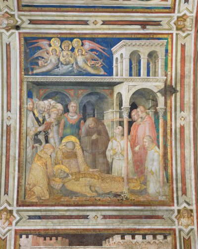 De Dood van St. Martin, uit het Leven van St. Martin, ca. 1322-26 door Simone Martini